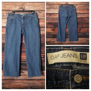 GAP Vintage '02 Jeans Size 8 Slit Ankle Capri Blue Denim Mid Rise 100% Cotton